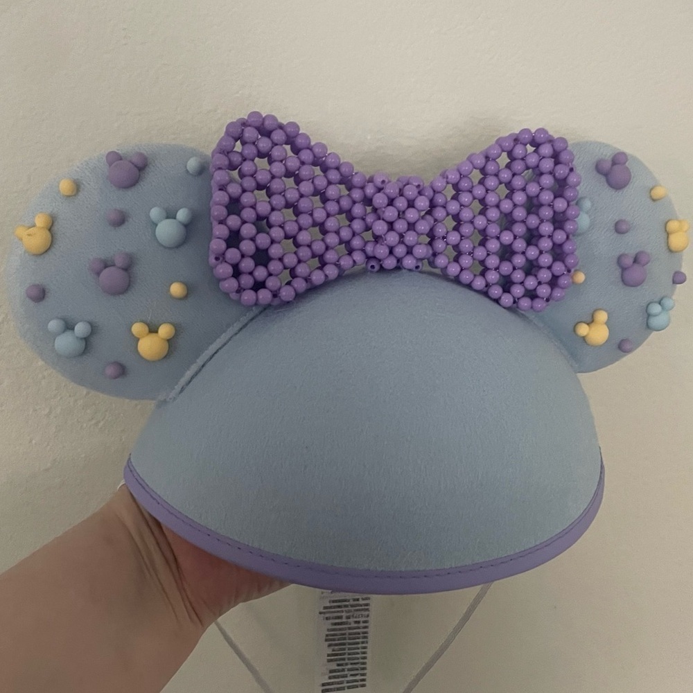 Disney Ears Parks 2023 Minnie Mouse Purple Foam Beaded Ear Hat‎ New Tags